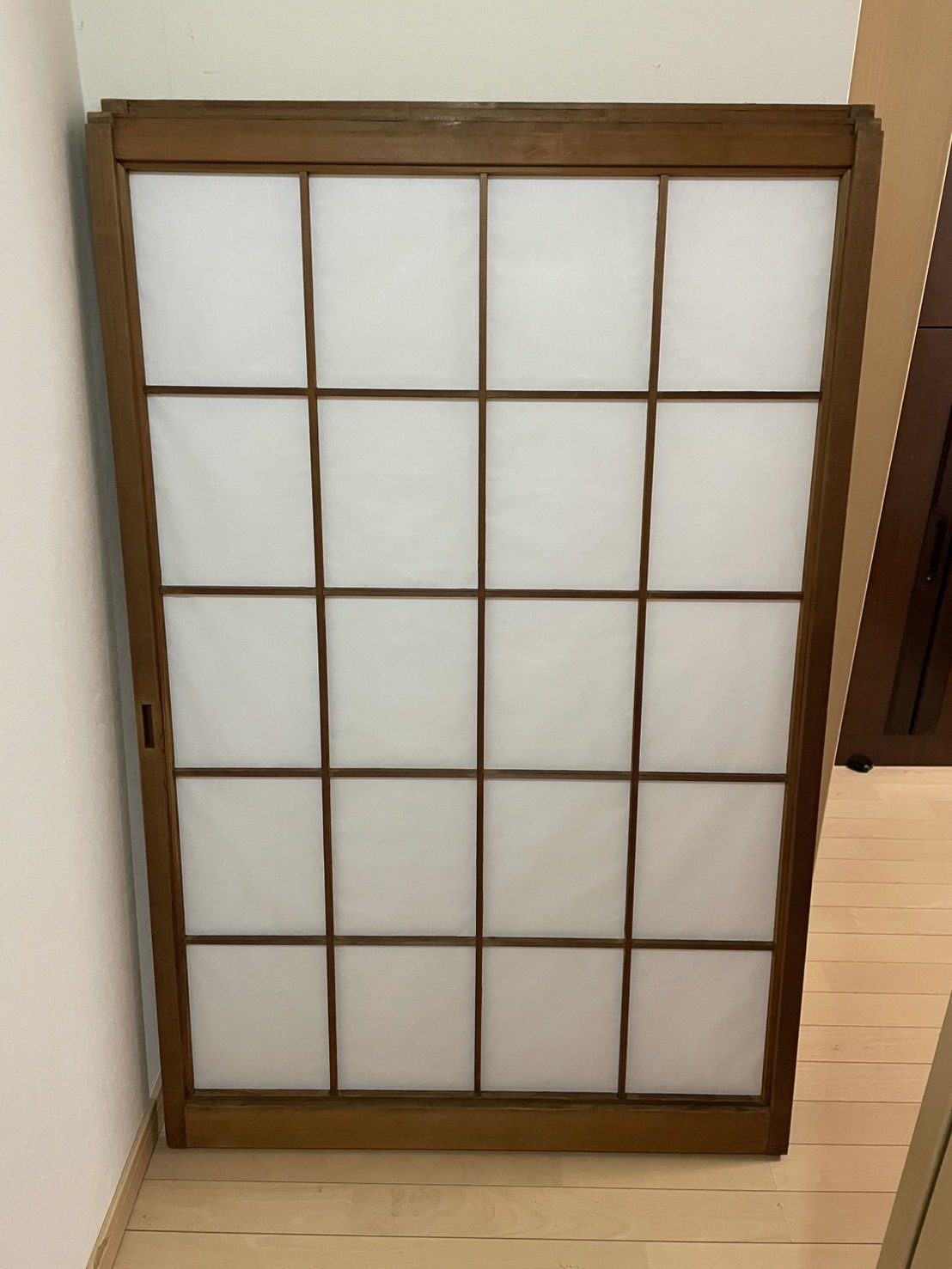 強化紙で張替えた障子（施工後）